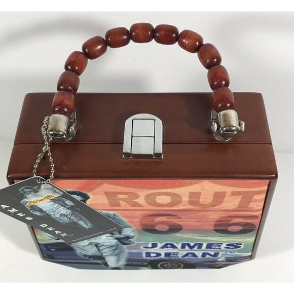 James Dean-Evening Purse, Wood Handbag Beaded Wood Handle super cute - Picture 7 of 7